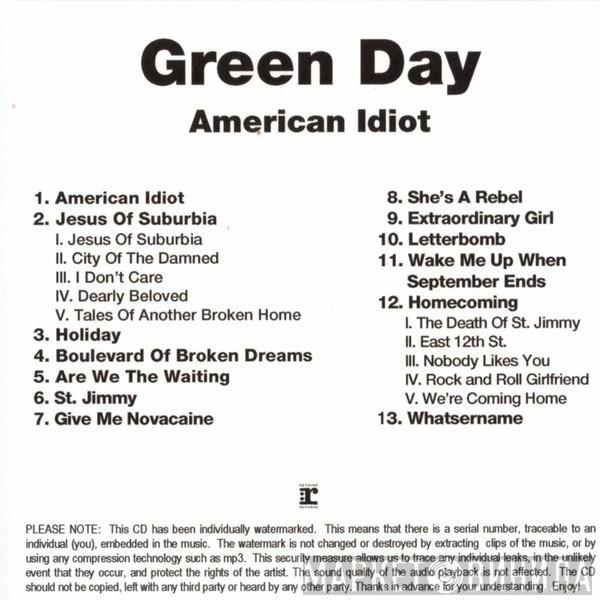 Green Day  - American Idiot
