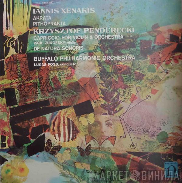 Iannis Xenakis, Krzysztof Penderecki, Buffalo Philharmonic Orchestra, Lukas Foss - Akrata, Pithoprakta / Capriccio For Violin & Orchestra, De Natura Sonoris