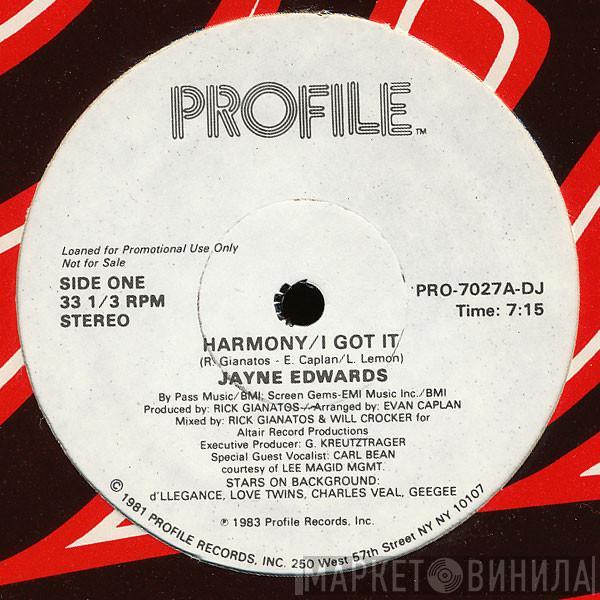  Jayne Edwards  - Harmony / I Got It