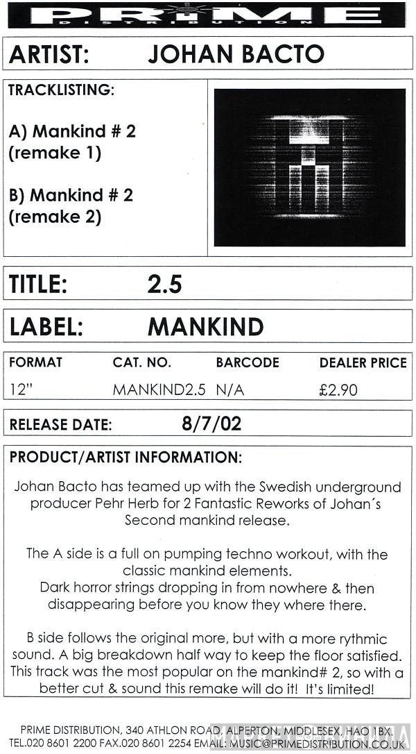  Johan Bacto  - Mankind 2.5