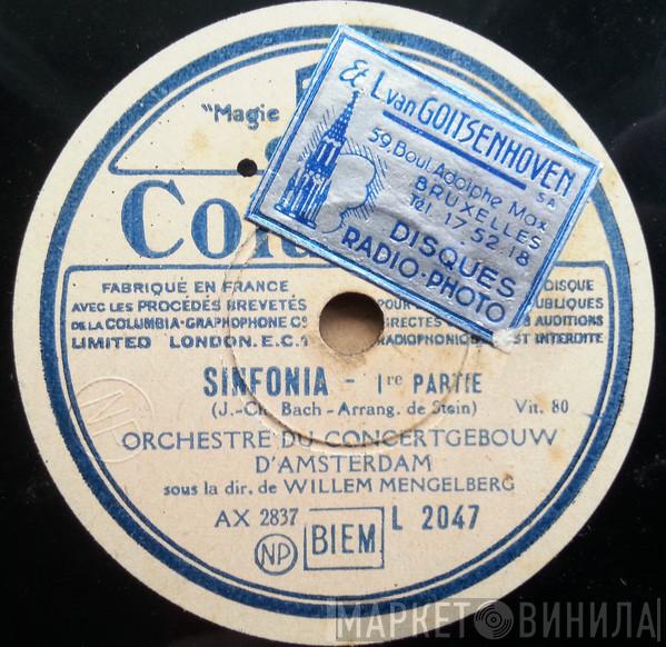 , Johann Christian Bach , Concertgebouworkest  Willem Mengelberg  - Sinfonia