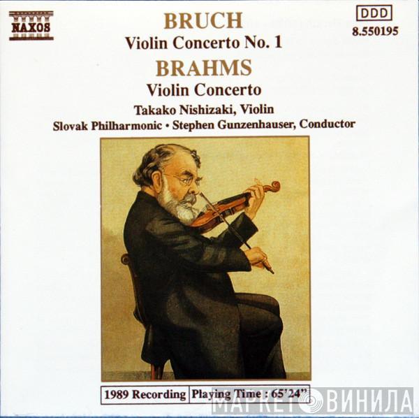 Johannes Brahms, Max Bruch, Takako Nishizaki, Slovak Philharmonic Orchestra, Stephen Gunzenhauser - Violin Concerto No. 1 / Violin Concerto