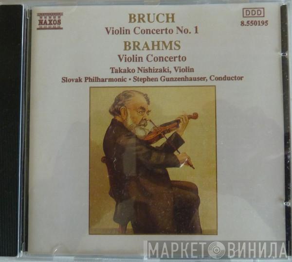 Johannes Brahms, Max Bruch, Takako Nishizaki, Slovak Philharmonic Orchestra, Stephen Gunzenhauser - Violin Concerto No. 1 / Violin Concerto