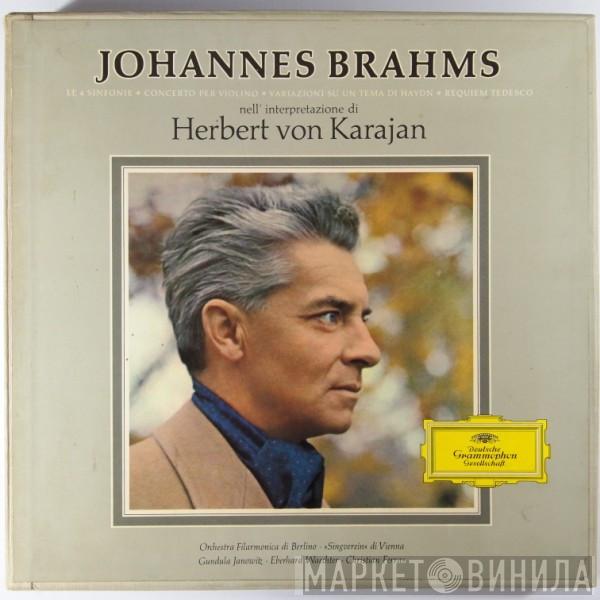 Johannes Brahms, Herbert von Karajan, Berliner Philharmoniker, Wiener Singverein, Gundula Janowitz, Eberhard Wächter, Christian Ferras - Die 4 Symphonien · Das Violinkonzert · Die Haydn-Variationen · Ein Deutsches Requiem