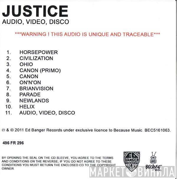  Justice   - Audio, Video, Disco
