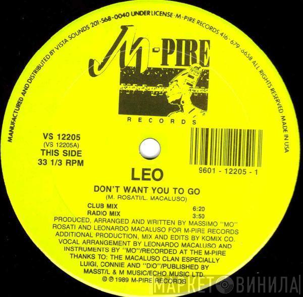 Lenny Macaluso - Don't Want You To Go