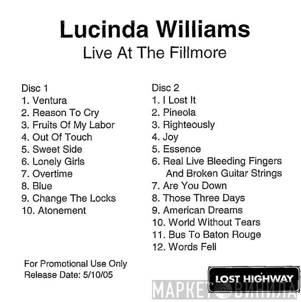  Lucinda Williams  - Live At The Fillmore