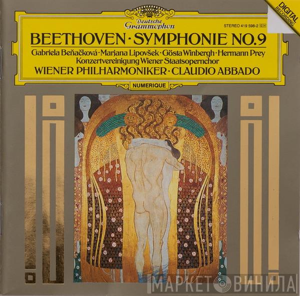 , Ludwig van Beethoven , Gabriela Beňačková , Marjana Lipovšek , Gösta Winbergh , Hermann Prey , Konzertvereinigung Wiener Staatsopernchor , Wiener Philharmoniker  Claudio Abbado  - Symphonie No. 9
