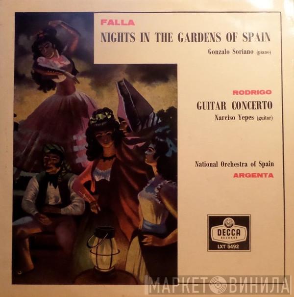 Manuel De Falla, Gonzalo Soriano, Joaquín Rodrigo, Narciso Yepes, Orquesta Nacional De España, Ataúlfo Argenta - Nights In The Gardens Of Spain / Guitar Concerto