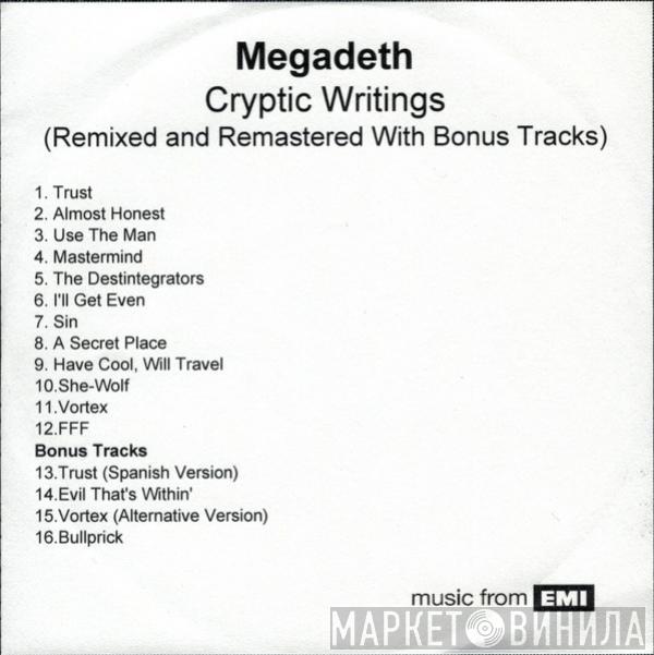  Megadeth  - Cryptic Writings