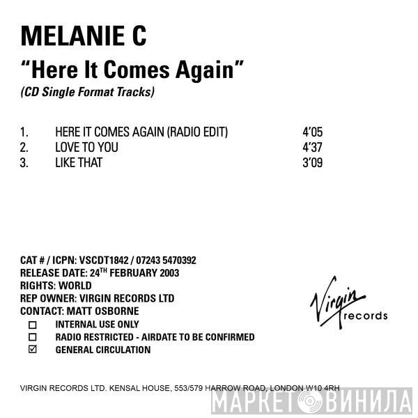  Melanie C  - Here It Comes Again
