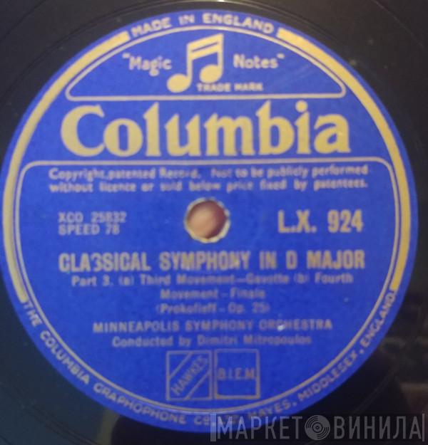 Minneapolis Symphony Orchestra, Dimitri Mitropoulos - Classical Symphony in D Major / Scherzo