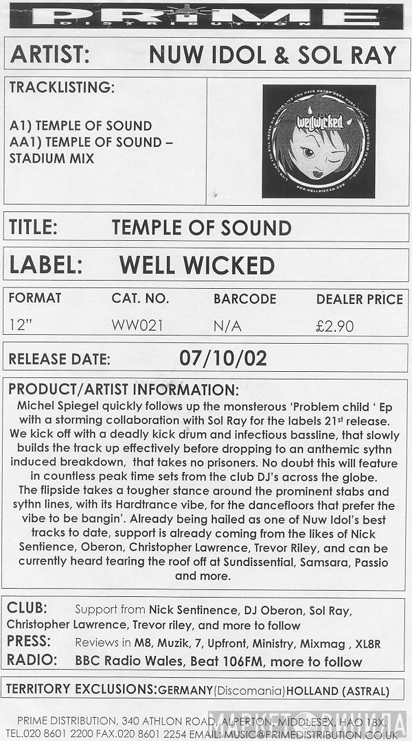 Nüw Idol, Sol Ray - Temple Of Sound