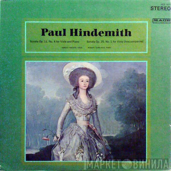 Paul Hindemith, Harold Coletta, Robert Guralnik - Sonata Op. 11, No. 4 For Viola And Piano / Sonata Op. 25, No. 1 For Viola Unaccompanied