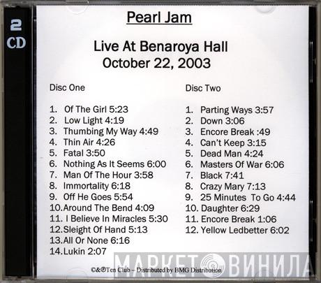  Pearl Jam  - Oct. 22, 2003 - Benaroya Hall