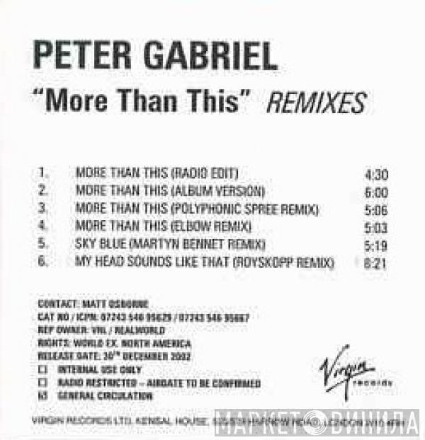  Peter Gabriel  - More Than This Remixes