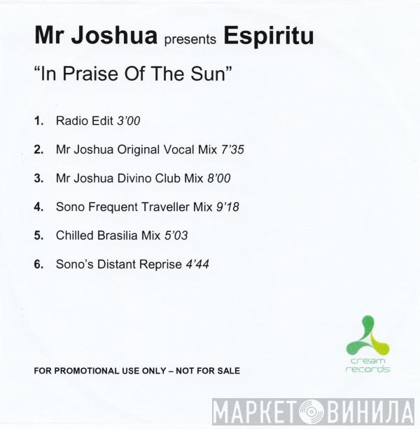 Presents Mr. Joshua  Espiritu  - In Praise Of The Sun