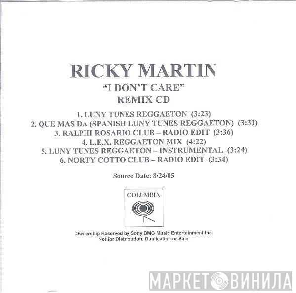  Ricky Martin  - I Don't Care (Remix CD)