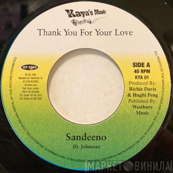 Sandeeno, Tenor Fly - Thank You For Your Love / Jah Give Me Energy