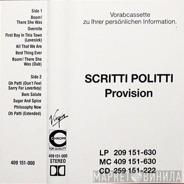  Scritti Politti  - Provision