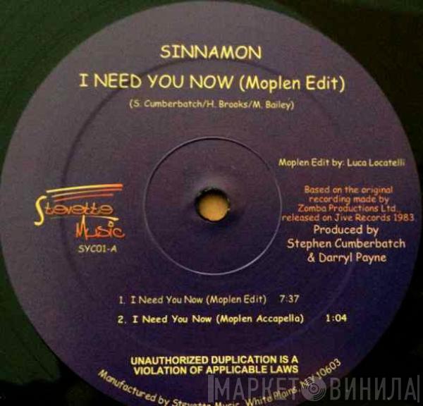  Sinnamon  - I Need You Now (Moplen Edit)