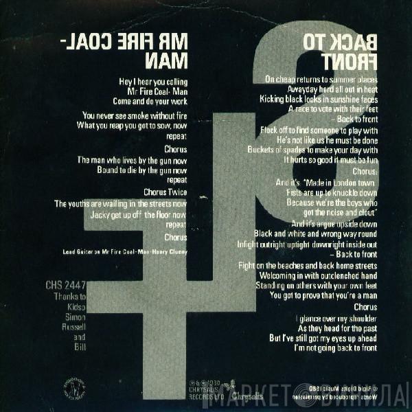  Stiff Little Fingers  - Back To Front / Mr Fire Coal-Man
