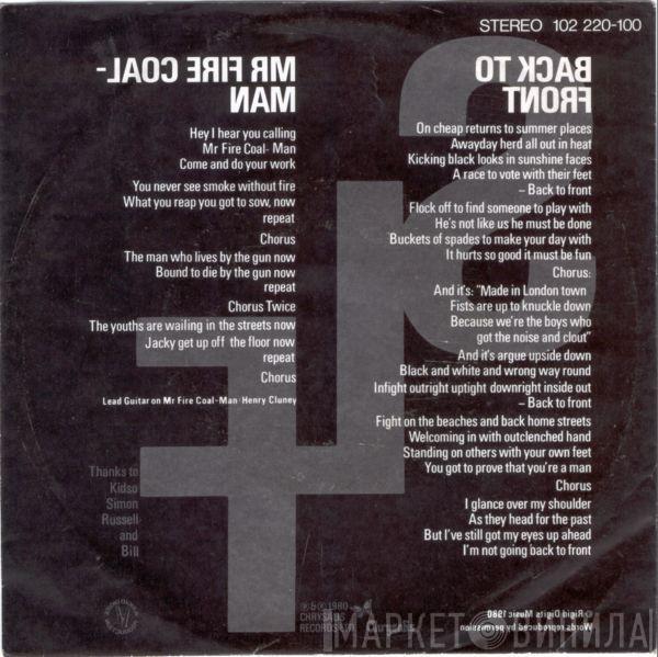  Stiff Little Fingers  - Back To Front / Mr Fire Coal-Man
