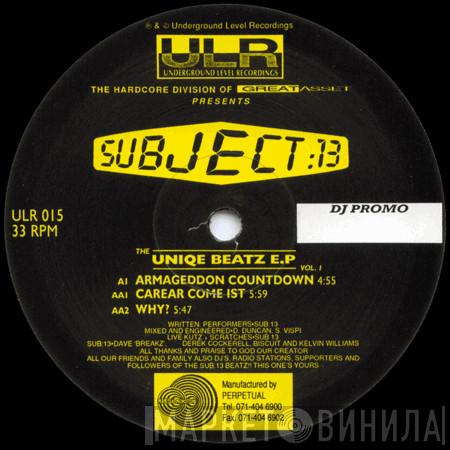 Subject 13 - The Uniqe Beatz EP Vol. 1