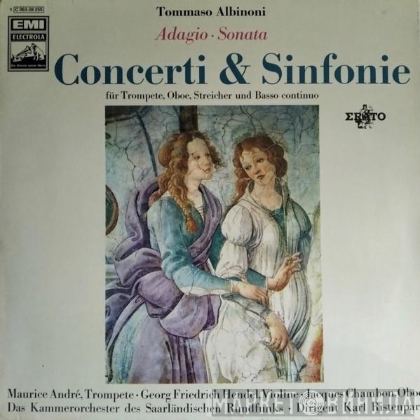 - Tomaso Albinoni - Maurice André - Jacques Chambon - Georg Friedrich Hendel Dirigent Kammerorchester Des Saarländischen Rundfunks, Saarbrücken  Karl Ristenpart  - Célèbre Adagio - Concertos & Sinfonies Pour Trompette, Hautbois & Cordes
