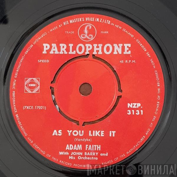 With Adam Faith  John Barry & His Orchestra  - As You Like It