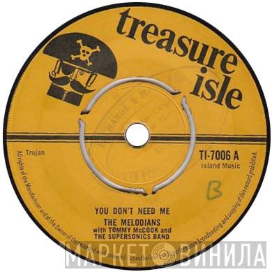 With The Melodians  Tommy McCook & The Supersonics  - I Will Get Along / You Don't Need Me
