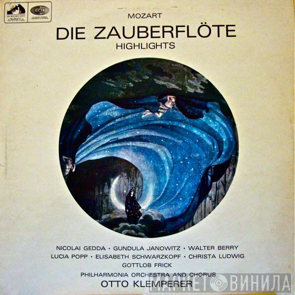 - Wolfgang Amadeus Mozart · Nicolai Gedda · Gundula Janowitz · Walter Berry · Lucia Popp · Elisabeth Schwarzkopf · Christa Ludwig · Gottlob Frick And Philharmonia Orchestra , Philharmonia Chorus  Otto Klemperer  - Die Zauberflöte Highlights