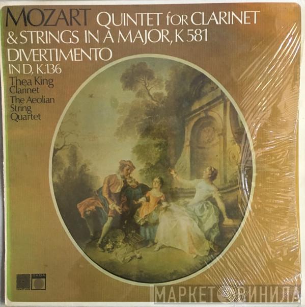 , Wolfgang Amadeus Mozart , Thea King  Aeolian String Quartet  - Quintet For Clarinet & Strings In A Major, K581, Divertimento In D, K136