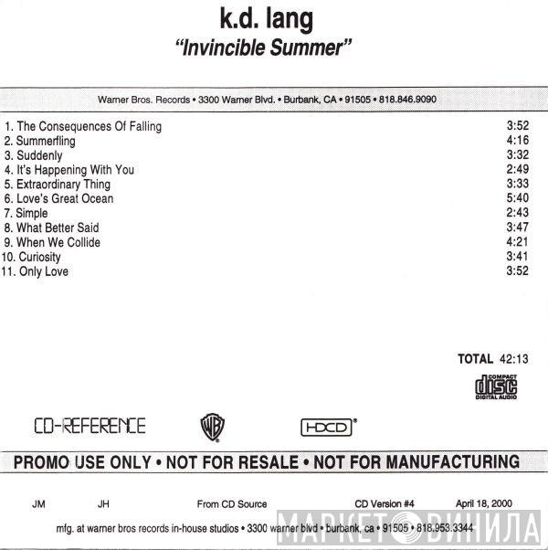  k.d. lang  - Invincible Summer