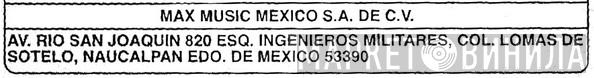 Max Music Mexico S.A. De C.V. - Винил CD и Кассеты лейбла Max Music Mexico S.A. De C.V. на сайте МаркетВинила